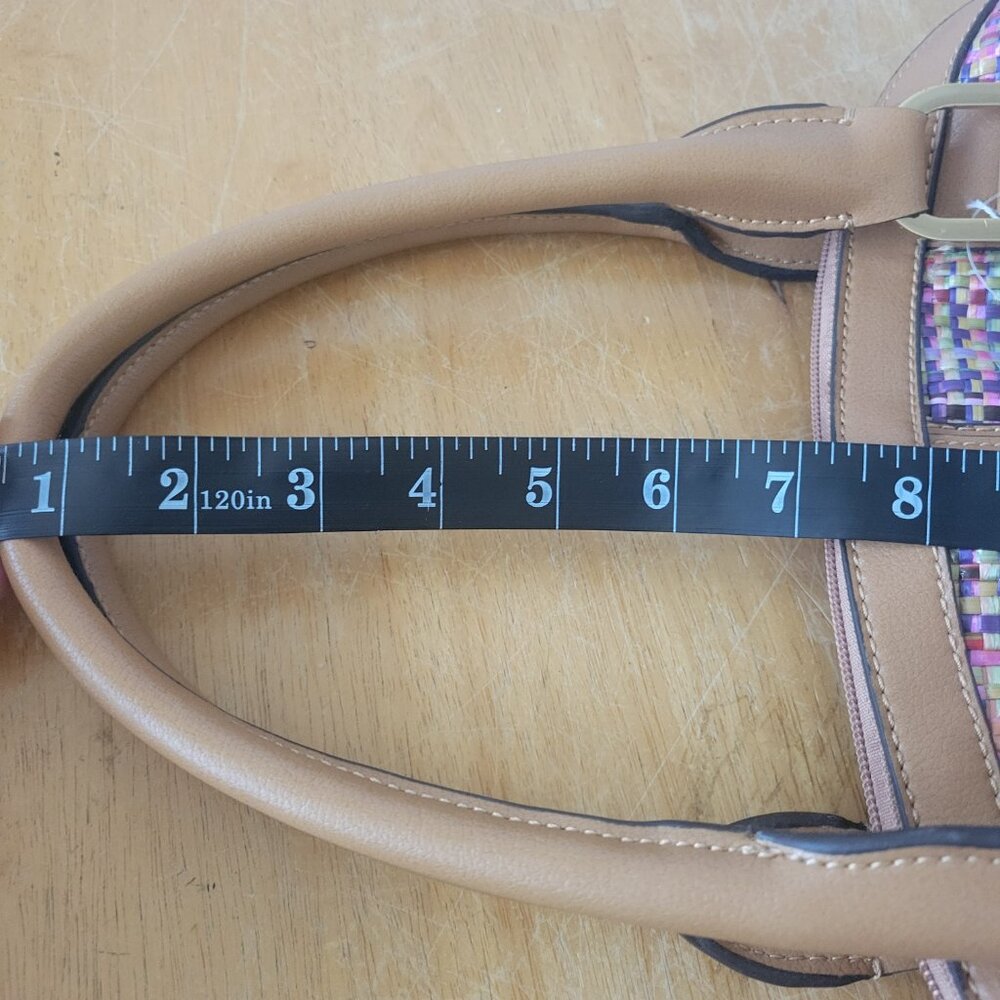Liz Claiborne New York Handbag Satchel Woven Multicolor Metallic Tan NWT - Picture 7 of 11